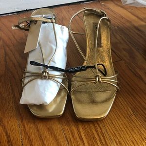 Zara gold strappy sandal